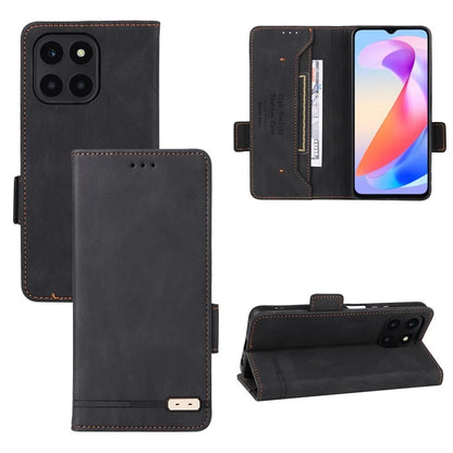 For Honor X6a 4G Case Hardware Decor Shockproof PU Leather Wallet Stand Phone Cover