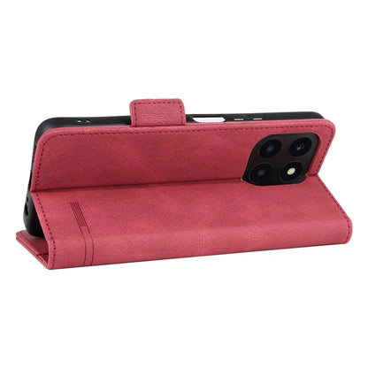 For Honor X6a 4G Case Hardware Decor Shockproof PU Leather Wallet Stand Phone Cover