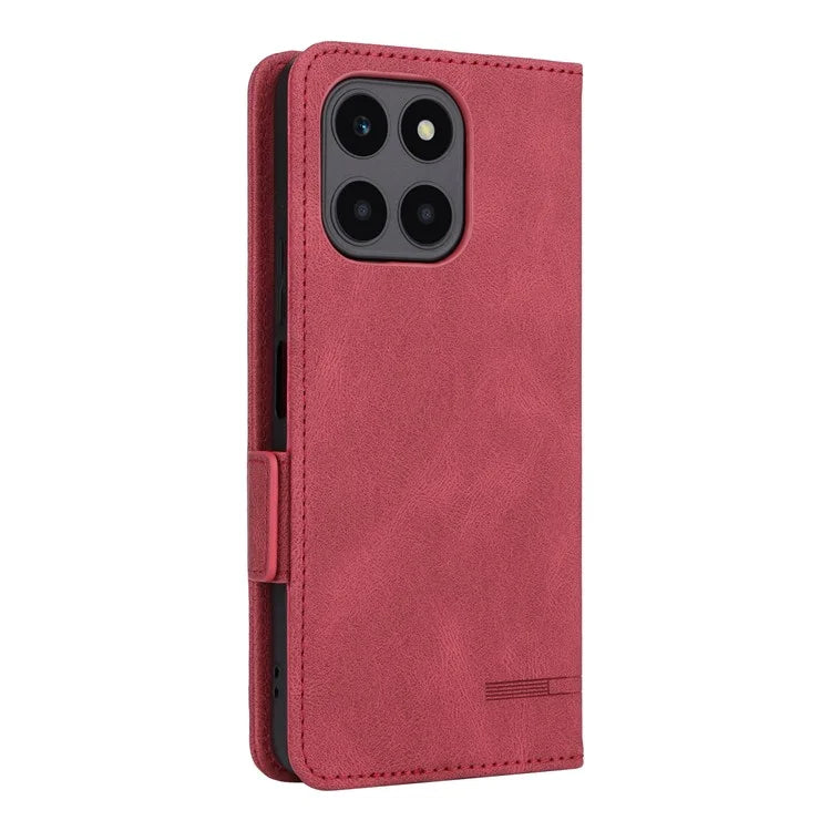 For Honor X6a 4G Case Hardware Decor Shockproof PU Leather Wallet Stand Phone Cover