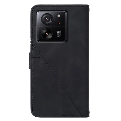 YB Imprinting Series-2 for Xiaomi 13T / 13T Pro / Redmi K60 Ultra Leather Case Stand Wallet Phone Cover with Shoulder Strap