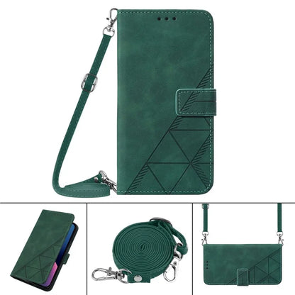 YB Imprinting Series-2 for Xiaomi 13T / 13T Pro / Redmi K60 Ultra Leather Case Stand Wallet Phone Cover with Shoulder Strapish Green