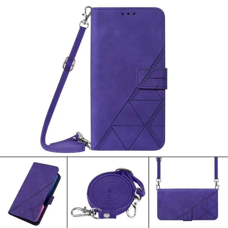 YB Imprinting Series-2 for Xiaomi 13T / 13T Pro / Redmi K60 Ultra Leather Case Stand Wallet Phone Cover with Shoulder Strap
