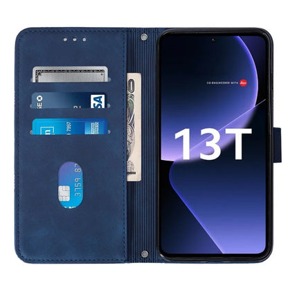 YB Imprinting Series-2 for Xiaomi 13T / 13T Pro / Redmi K60 Ultra Leather Case Stand Wallet Phone Cover with Shoulder Strap