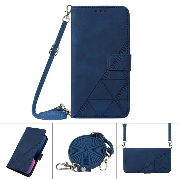 YB Imprinting Series-2 for Xiaomi 13T / 13T Pro / Redmi K60 Ultra Leather Case Stand Wallet Phone Cover with Shoulder Strap