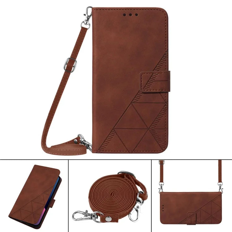 YB Imprinting Series-2 for Xiaomi 13T / 13T Pro / Redmi K60 Ultra Leather Case Stand Wallet Phone Cover with Shoulder Strap