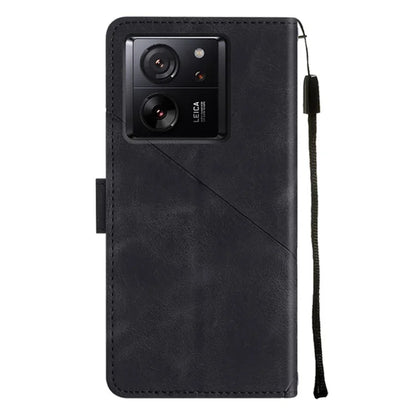 PT005 YB Imprinting Series-7 for Xiaomi 13T / 13T Pro / Redmi K60 Ultra Case Skin-touch Leather Stand Phone Cover with Long Strap