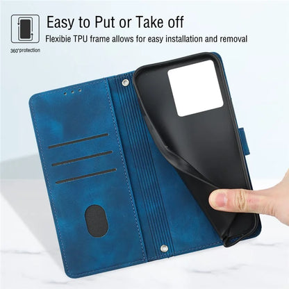 PT005 YB Imprinting Series-7 for Xiaomi 13T / 13T Pro / Redmi K60 Ultra Case Skin-touch Leather Stand Phone Cover with Long Strap