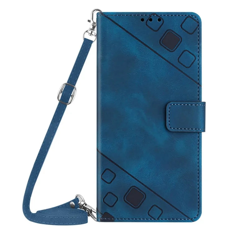 PT005 YB Imprinting Series-7 for Xiaomi 13T / 13T Pro / Redmi K60 Ultra Case Skin-touch Leather Stand Phone Cover with Long Strap