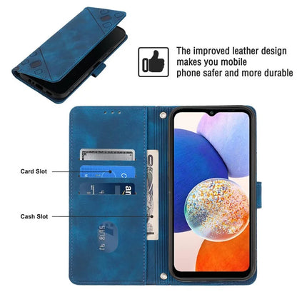 PT005 YB Imprinting Series-7 for Samsung Galaxy A05s 4G Case Imprinted Leather Phone Cover with Shoulder Strap