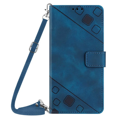 PT005 YB Imprinting Series-7 for Samsung Galaxy A05s 4G Case Imprinted Leather Phone Cover with Shoulder Strap