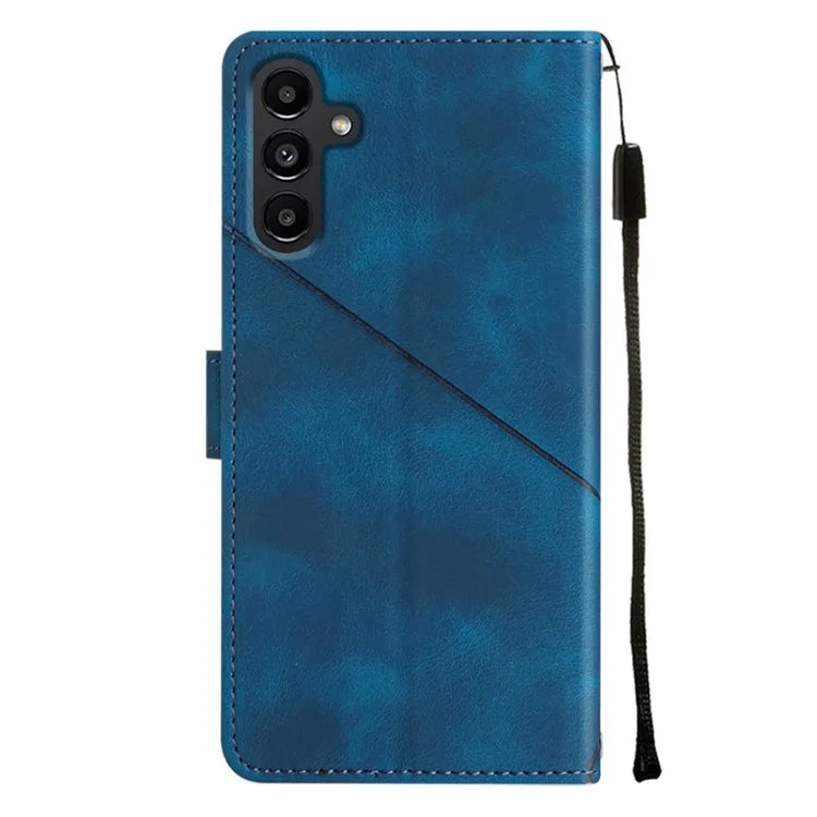 PT005 YB Imprinting Series-7 for Samsung Galaxy A05s 4G Case Imprinted Leather Phone Cover with Shoulder Strap