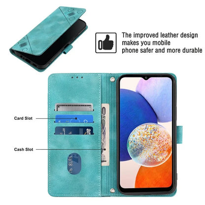 PT005 YB Imprinting Series-7 for Samsung Galaxy A05s 4G Case Imprinted Leather Phone Cover with Shoulder Strap