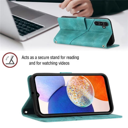 PT005 YB Imprinting Series-7 for Samsung Galaxy A05s 4G Case Imprinted Leather Phone Cover with Shoulder Strap