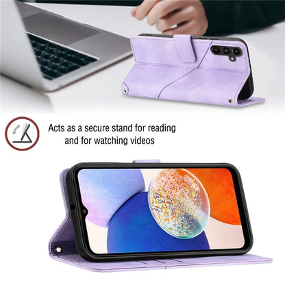 PT005 YB Imprinting Series-7 for Samsung Galaxy A05s 4G Case Imprinted Leather Phone Cover with Shoulder Strap