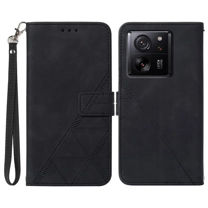 YB Imprinting Series-1 For Xiaomi 13T / 13T Pro / Redmi K60 Ultra Case PU Leather Wallet Phone Cover with Strap