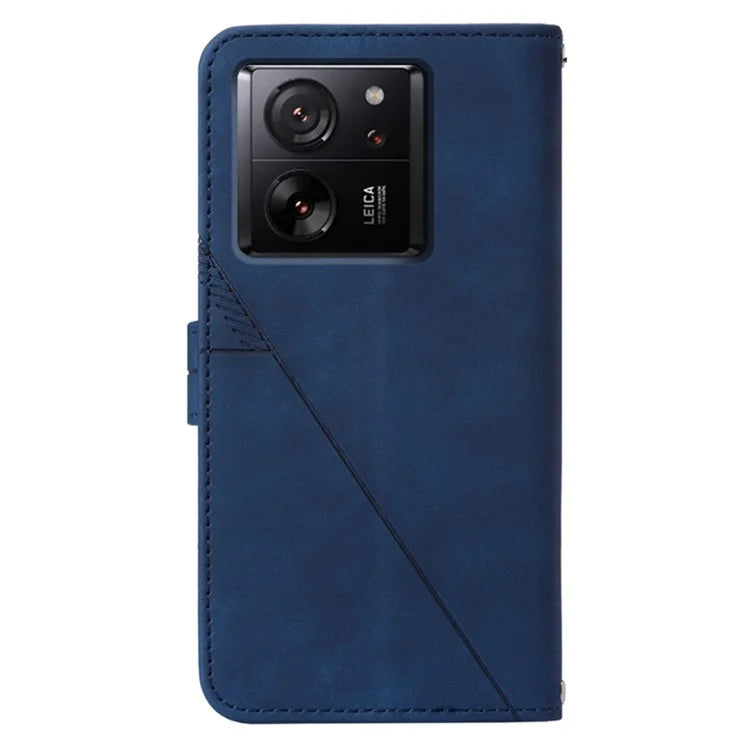 YB Imprinting Series-1 For Xiaomi 13T / 13T Pro / Redmi K60 Ultra Case PU Leather Wallet Phone Cover with Strap