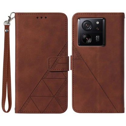 YB Imprinting Series-1 For Xiaomi 13T / 13T Pro / Redmi K60 Ultra Case PU Leather Wallet Phone Cover with Strap