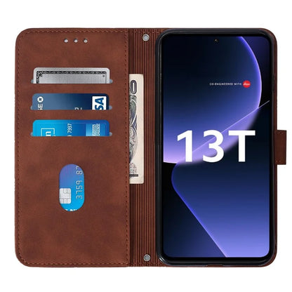 YB Imprinting Series-1 For Xiaomi 13T / 13T Pro / Redmi K60 Ultra Case PU Leather Wallet Phone Cover with Strap