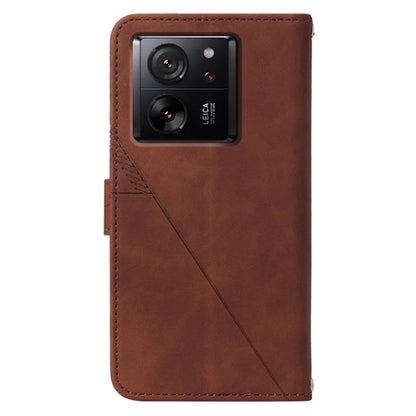 YB Imprinting Series-1 For Xiaomi 13T / 13T Pro / Redmi K60 Ultra Case PU Leather Wallet Phone Cover with Strap