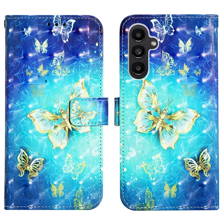 YB Pattern Printing Leather Series-2 For Samsung Galaxy A15 4G 4G Case Phone Cover with Wallet Stand