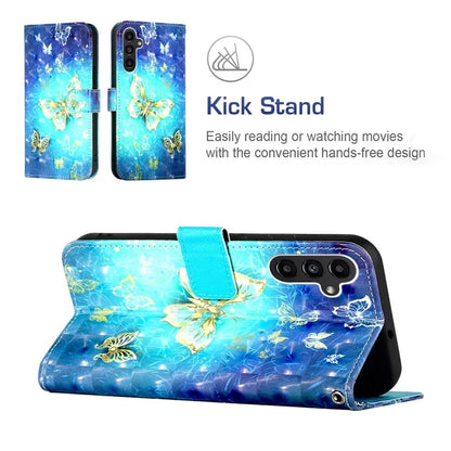 YB Pattern Printing Leather Series-2 For Samsung Galaxy A15 4G 4G Case Phone Cover with Wallet Stand