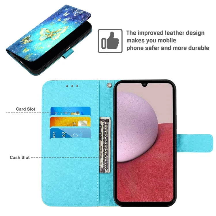 YB Pattern Printing Leather Series-2 For Samsung Galaxy A15 4G 4G Case Phone Cover with Wallet Stand