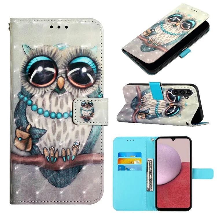 YB Pattern Printing Leather Series-2 For Samsung Galaxy A15 4G 4G Case Phone Cover with Wallet Stand