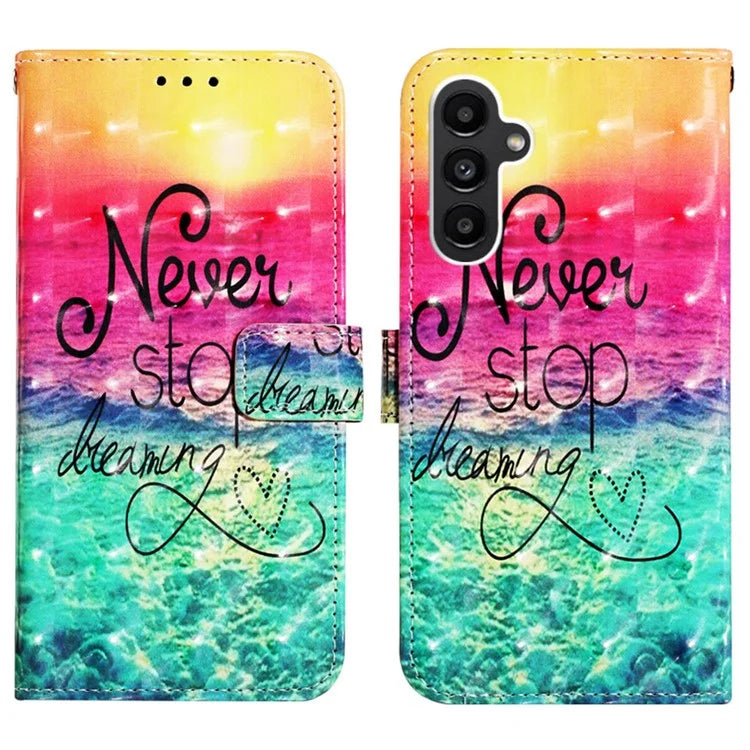 YB Pattern Printing Leather Series-2 For Samsung Galaxy A15 4G 4G Case Phone Cover with Wallet Stand
