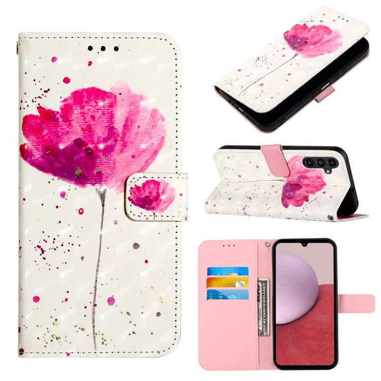 YB Pattern Printing Leather Series-2 For Samsung Galaxy A15 4G 4G Case Phone Cover with Wallet Stand