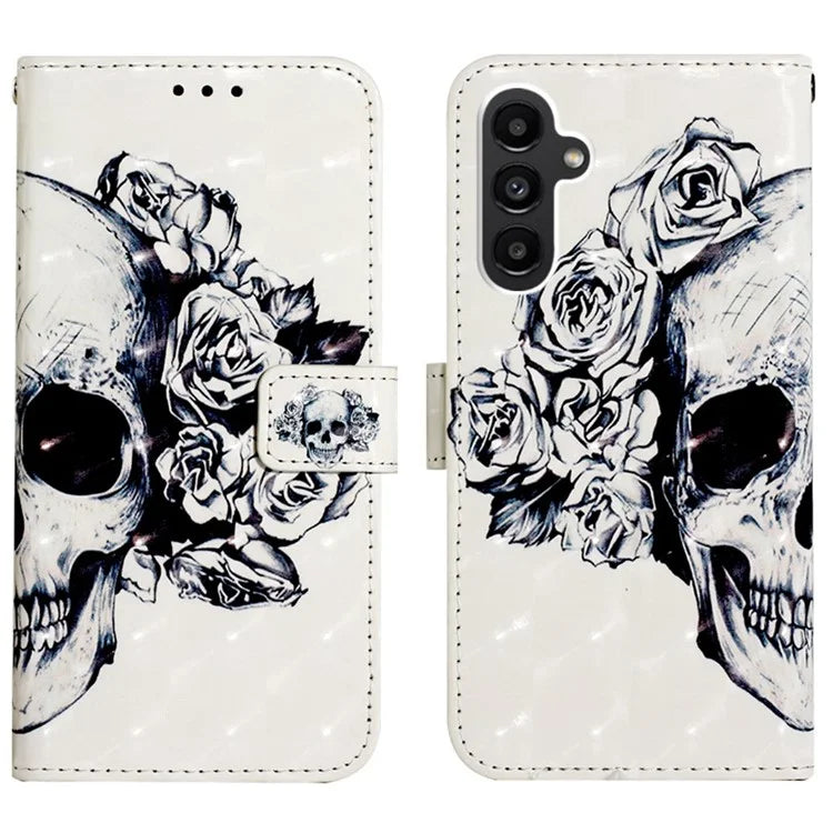 YB Pattern Printing Leather Series-2 For Samsung Galaxy A15 4G 4G Case Phone Cover with Wallet Stand