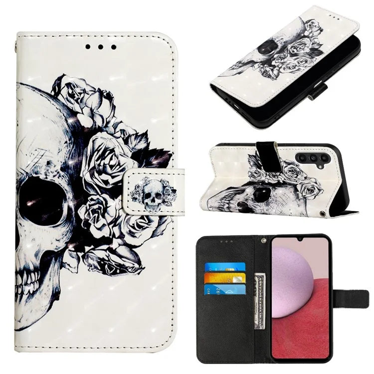 YB Pattern Printing Leather Series-2 For Samsung Galaxy A15 4G 4G Case Phone Cover with Wallet Stand