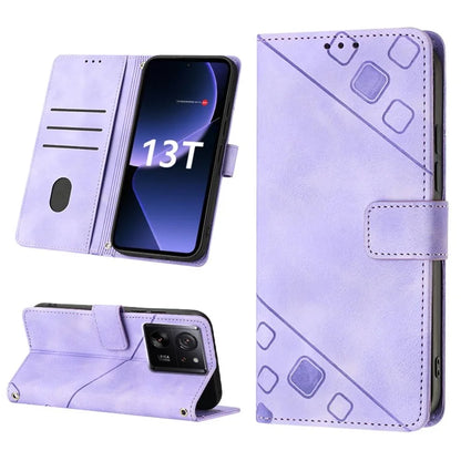 PT005 YB Imprinting Series-6 For Xiaomi 13T / 13T Pro / Redmi K60 Ultra Case PU Leather Flip Cover Phone Wallet