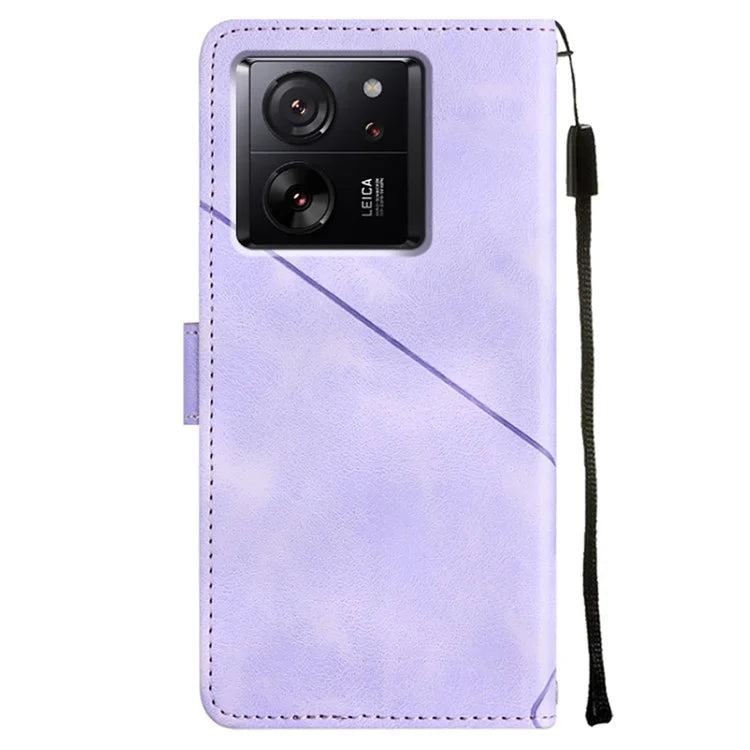 PT005 YB Imprinting Series-6 For Xiaomi 13T / 13T Pro / Redmi K60 Ultra Case PU Leather Flip Cover Phone Wallet