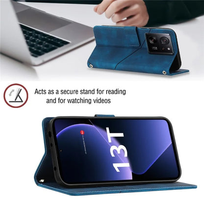 PT005 YB Imprinting Series-6 For Xiaomi 13T / 13T Pro / Redmi K60 Ultra Case PU Leather Flip Cover Phone Wallet