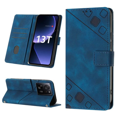 PT005 YB Imprinting Series-6 For Xiaomi 13T / 13T Pro / Redmi K60 Ultra Case PU Leather Flip Cover Phone Wallet