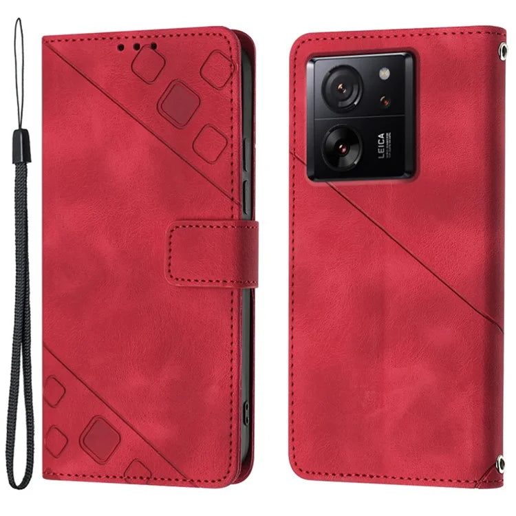 PT005 YB Imprinting Series-6 For Xiaomi 13T / 13T Pro / Redmi K60 Ultra Case PU Leather Flip Cover Phone Wallet
