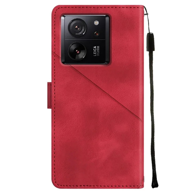 PT005 YB Imprinting Series-6 For Xiaomi 13T / 13T Pro / Redmi K60 Ultra Case PU Leather Flip Cover Phone Wallet