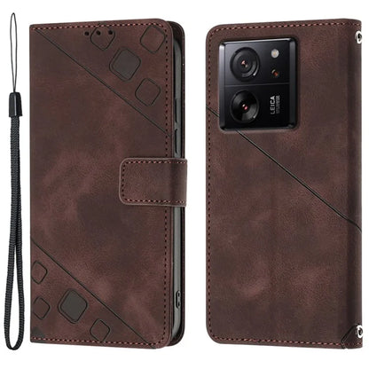 PT005 YB Imprinting Series-6 For Xiaomi 13T / 13T Pro / Redmi K60 Ultra Case PU Leather Flip Cover Phone Wallet