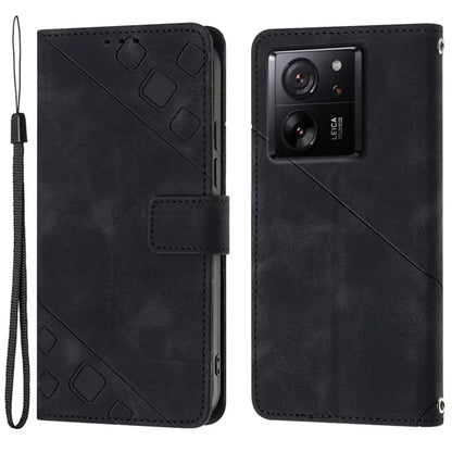 PT005 YB Imprinting Series-6 For Xiaomi 13T / 13T Pro / Redmi K60 Ultra Case PU Leather Flip Cover Phone Wallet