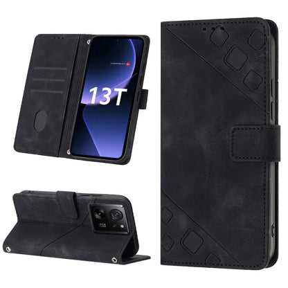 PT005 YB Imprinting Series-6 For Xiaomi 13T / 13T Pro / Redmi K60 Ultra Case PU Leather Flip Cover Phone Wallet