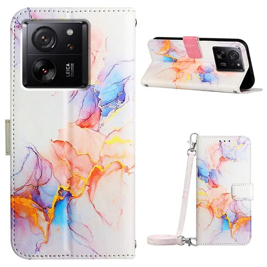 YB Pattern Printing Leather Series-6 For Xiaomi 13T / 13T Pro / Redmi K60 Ultra Case Anti-scratch Leather Phone Cover