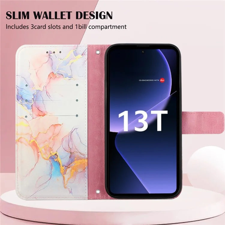 YB Pattern Printing Leather Series-6 For Xiaomi 13T / 13T Pro / Redmi K60 Ultra Case Anti-scratch Leather Phone Cover