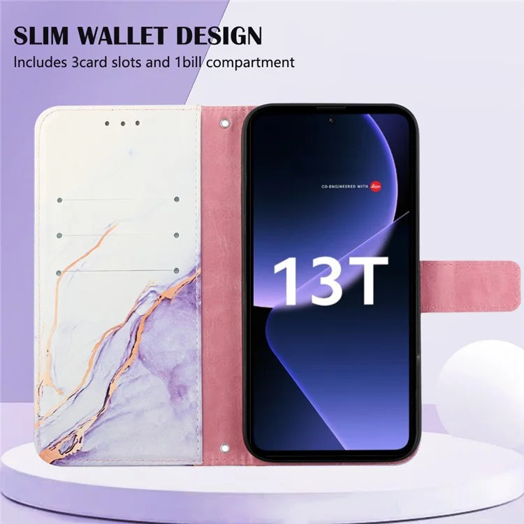 YB Pattern Printing Leather Series-6 For Xiaomi 13T / 13T Pro / Redmi K60 Ultra Case Anti-scratch Leather Phone Cover