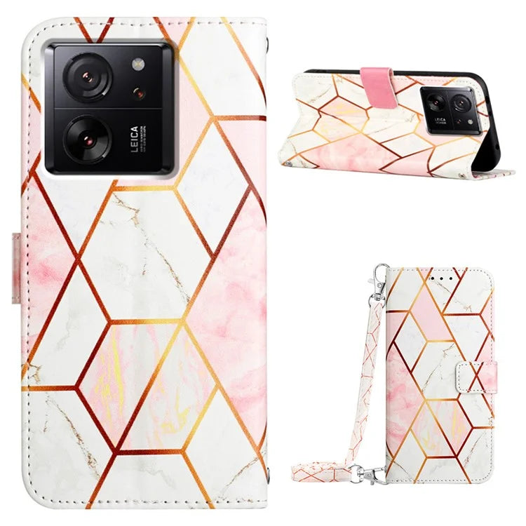 YB Pattern Printing Leather Series-6 For Xiaomi 13T / 13T Pro / Redmi K60 Ultra Case Anti-scratch Leather Phone Cover