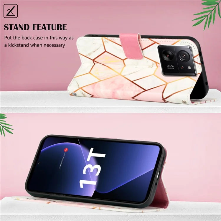 YB Pattern Printing Leather Series-6 For Xiaomi 13T / 13T Pro / Redmi K60 Ultra Case Anti-scratch Leather Phone Cover