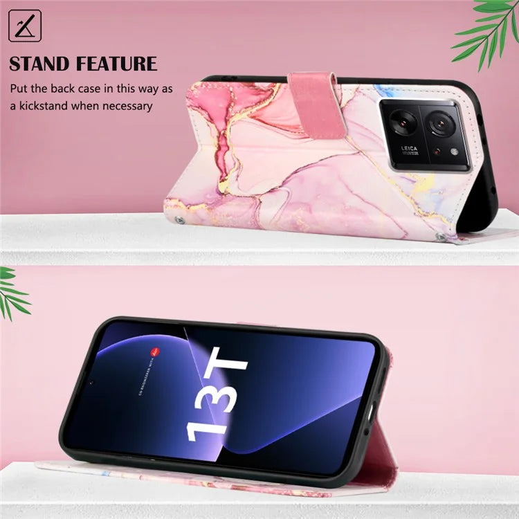 YB Pattern Printing Leather Series-6 For Xiaomi 13T / 13T Pro / Redmi K60 Ultra Case Anti-scratch Leather Phone Cover