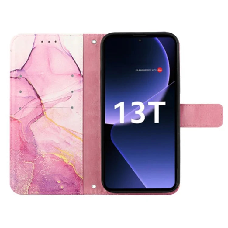YB Pattern Printing Leather Series-6 For Xiaomi 13T / 13T Pro / Redmi K60 Ultra Case Anti-scratch Leather Phone Cover
