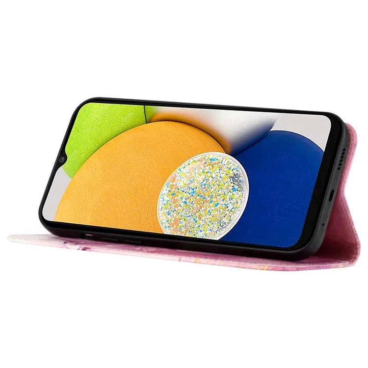 YB Pattern Printing Leather Series-5 for Samsung Galaxy A05 4G Case Leather Wallet Phone Shell with Strap