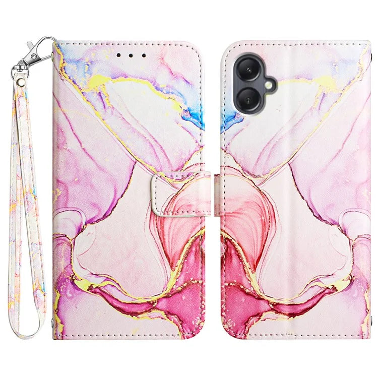 YB Pattern Printing Leather Series-5 for Samsung Galaxy A05 4G Case Leather Wallet Phone Shell with Strap