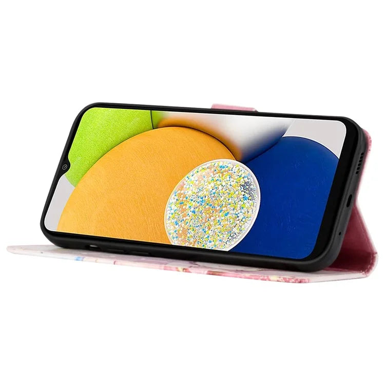 YB Pattern Printing Leather Series-5 for Samsung Galaxy A05 4G Case Leather Wallet Phone Shell with Strap